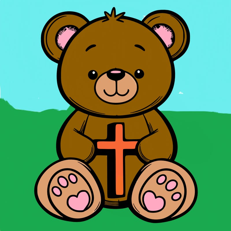 a teddy bear with a cross