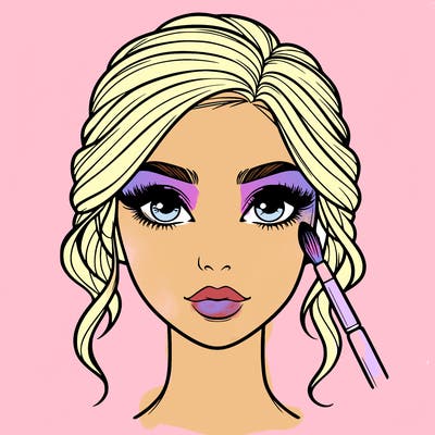 realistic person with makeup