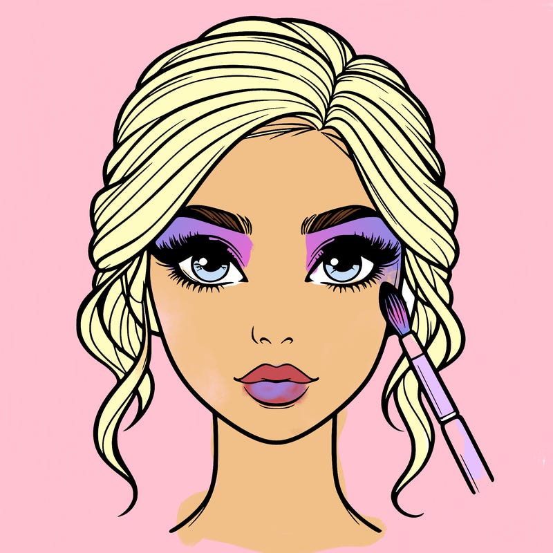 realistic person with makeup