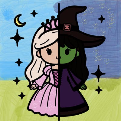 split princess and witch