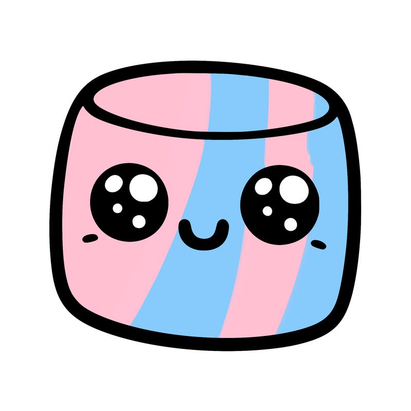 marshmallow with cute eyes