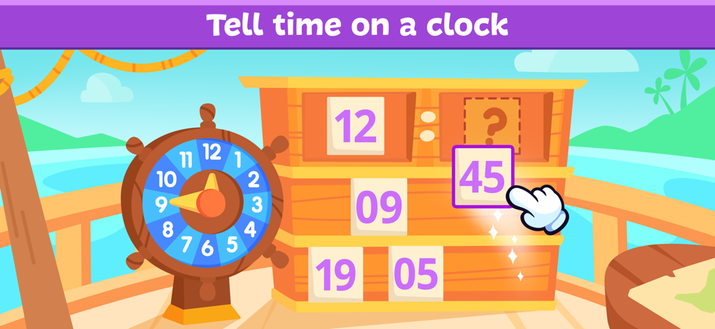 Pädagogisches Minispiel für Kinder, die lernen, die Uhr zu lesen
