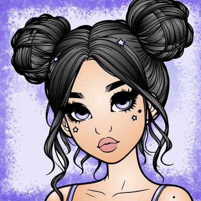 realistic girl with space buns