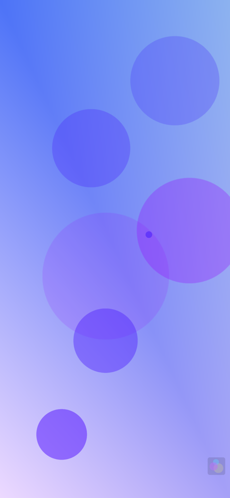 Bloom - Abstract blue and purple circular patterns on a gradient background in the Bloom app interface