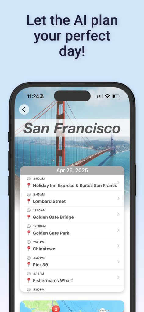 Make My Day: AI Trip Planner - AI travel itinerary for San Francisco on Make My Day app