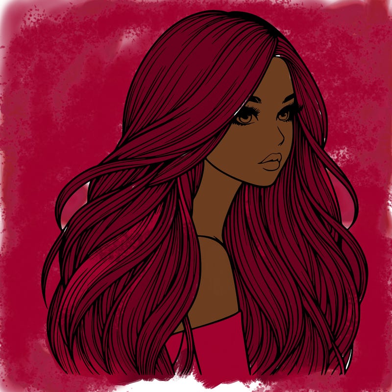 realistic girl with long realistic hair