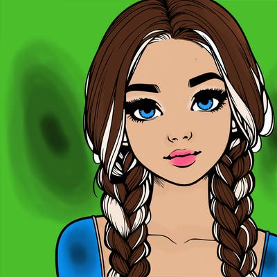 realistic girl with braids