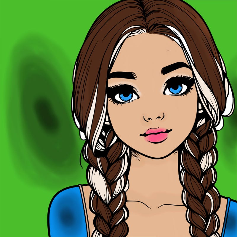 realistic girl with braids