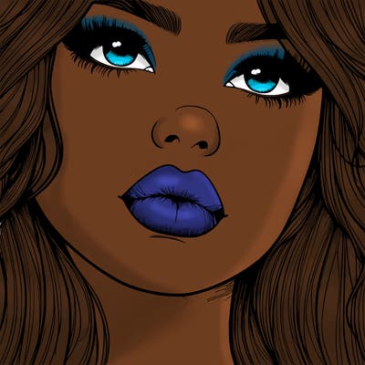 really realistic girl with lips