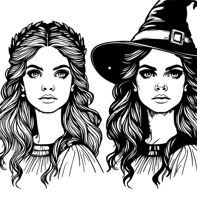 realistic witch woman