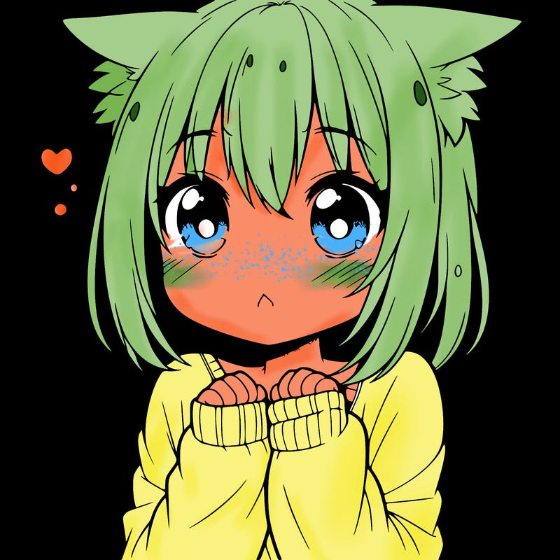 shy anime catgirl