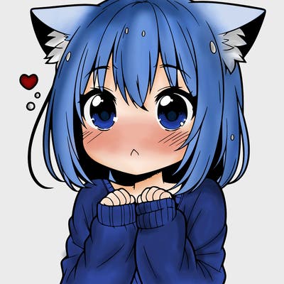 shy anime catgirl
