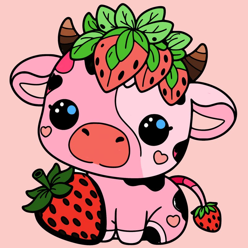 cute strawberry cow