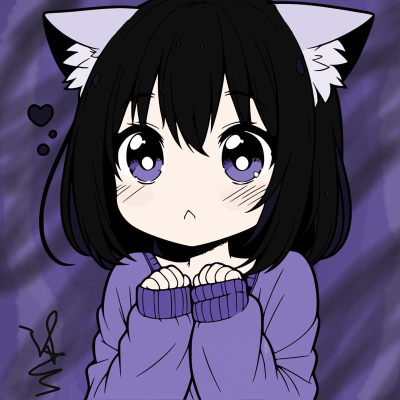shy anime catgirl
