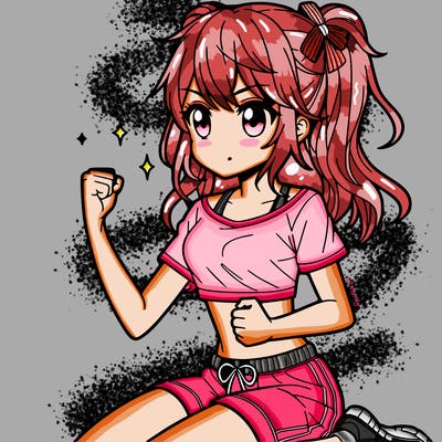 anime teen working out