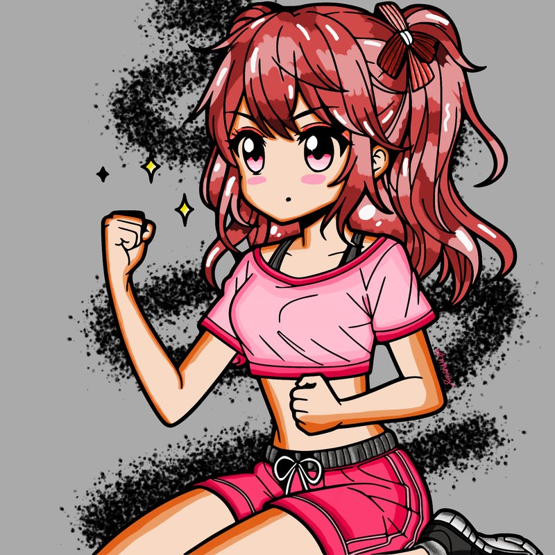 anime teen working out