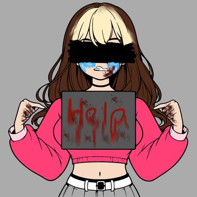 girl holding a blank sign in a long sleeve crop top