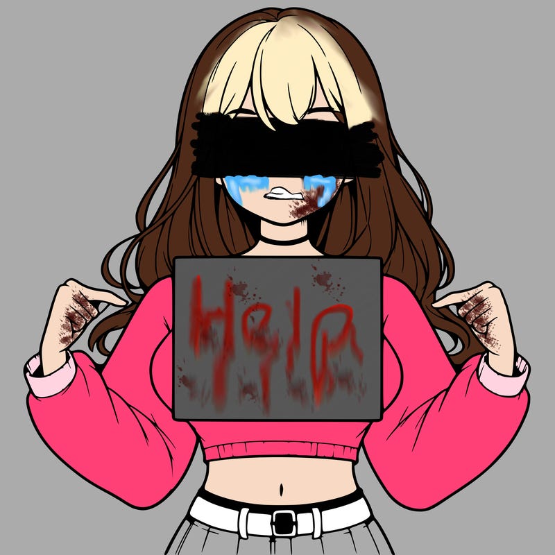 girl holding a blank sign in a long sleeve crop top