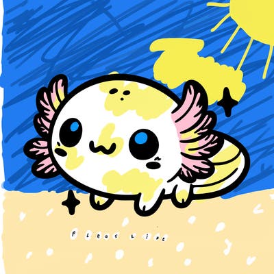 cute easy baby axolotl