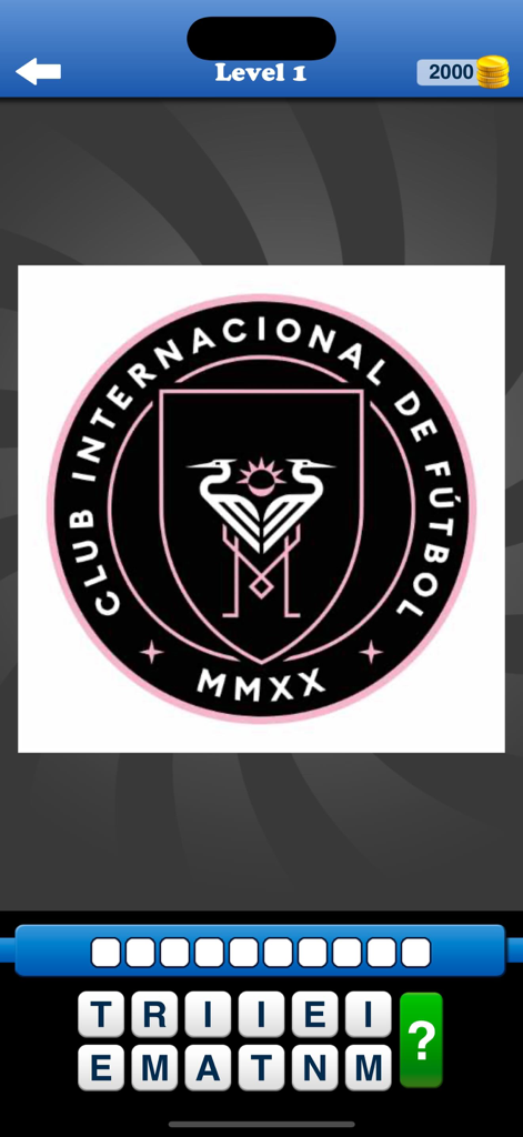 Whats the Badge? Football Quiz - Football badge quiz showing the Inter Miami CF logo on level 1