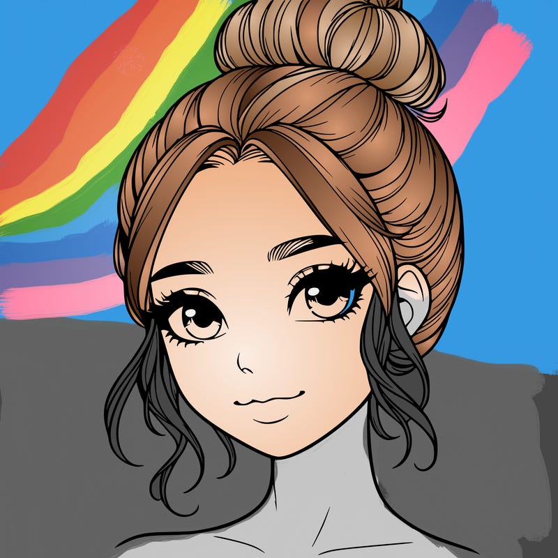 realistic pretty girl with hair in bun