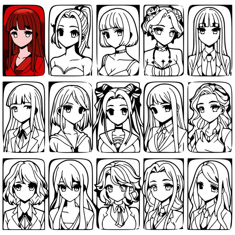 girls that look diffrent anime