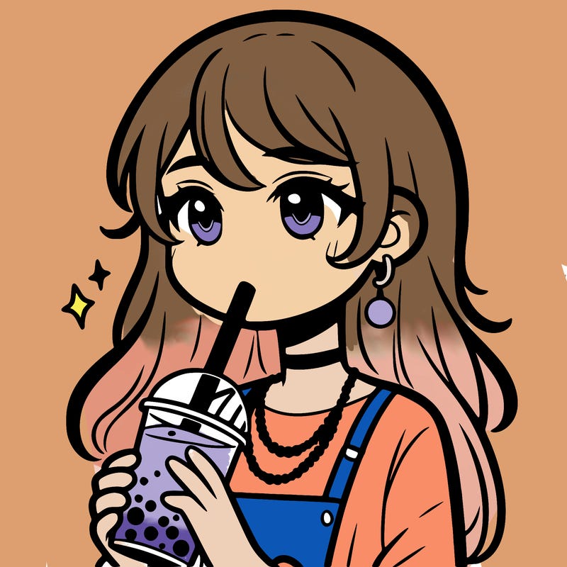 teenage girl drinking boba
