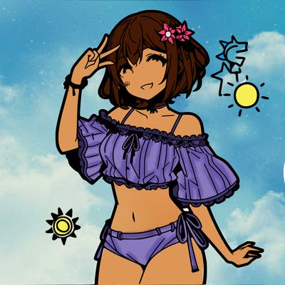 hot anime girl summer