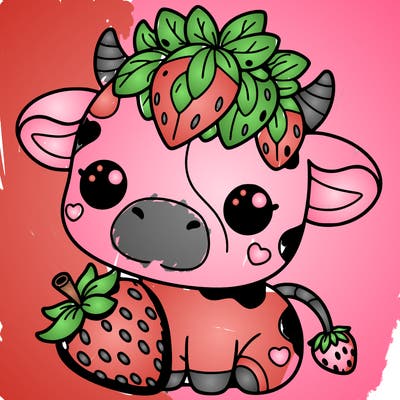cute strawberry cow