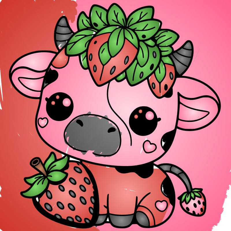 cute strawberry cow