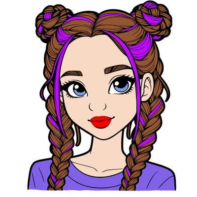 realistic girl with braids