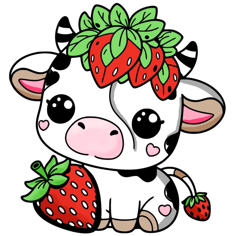 cute strawberry cow