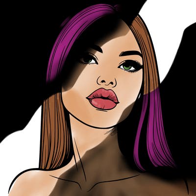 realistic woman with full lips