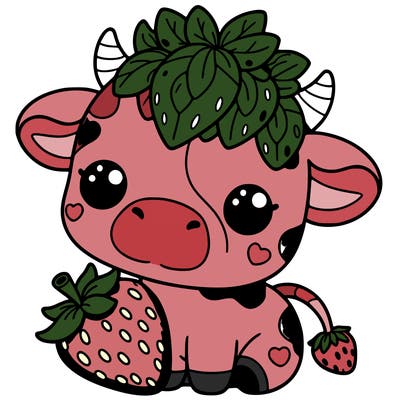 cute strawberry cow