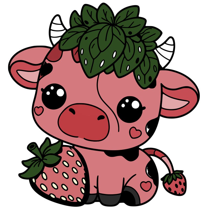 cute strawberry cow