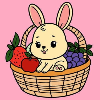 bunny in a fruit basket