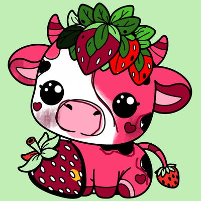 cute strawberry cow