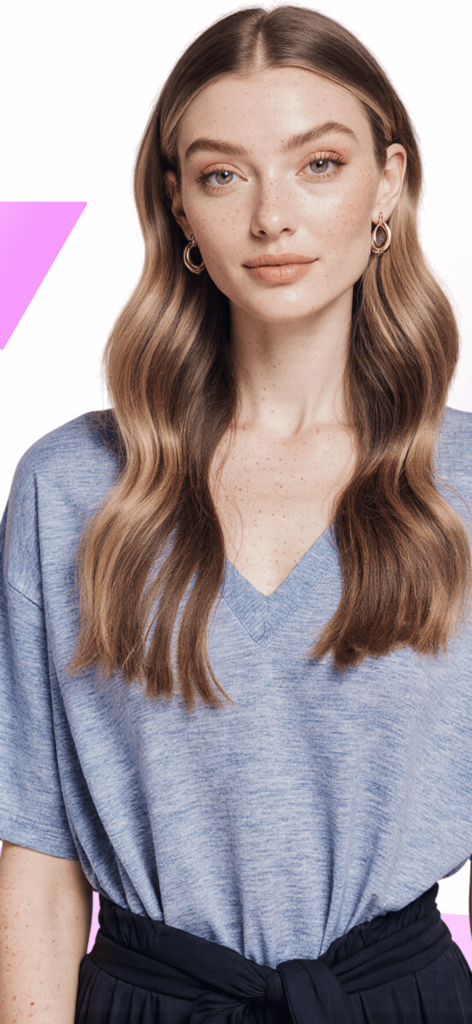 Una mujer joven con pecas y cabello ondulado que representa vitalidad y autocuidado