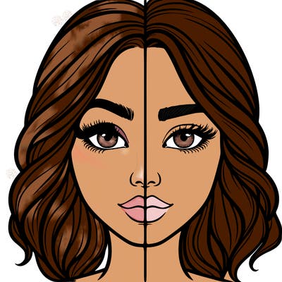 realistic girl split half