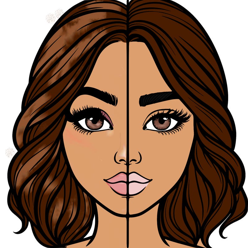 realistic girl split half