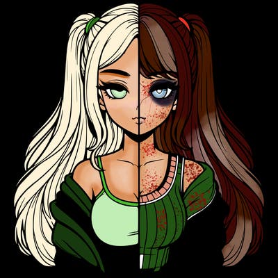 realistic girl split