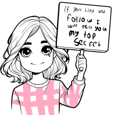 realistic girl holding up a sign