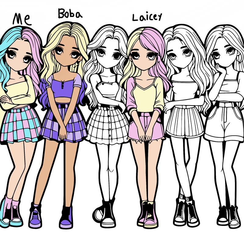 a group of girls realistic