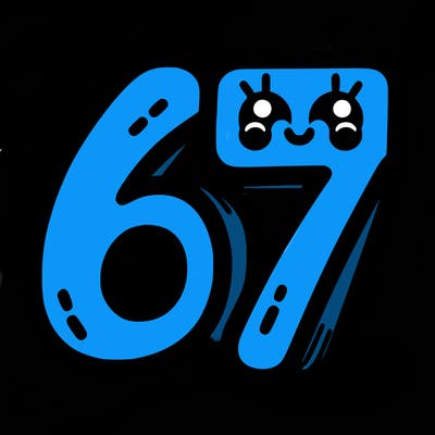 the numbers 67
