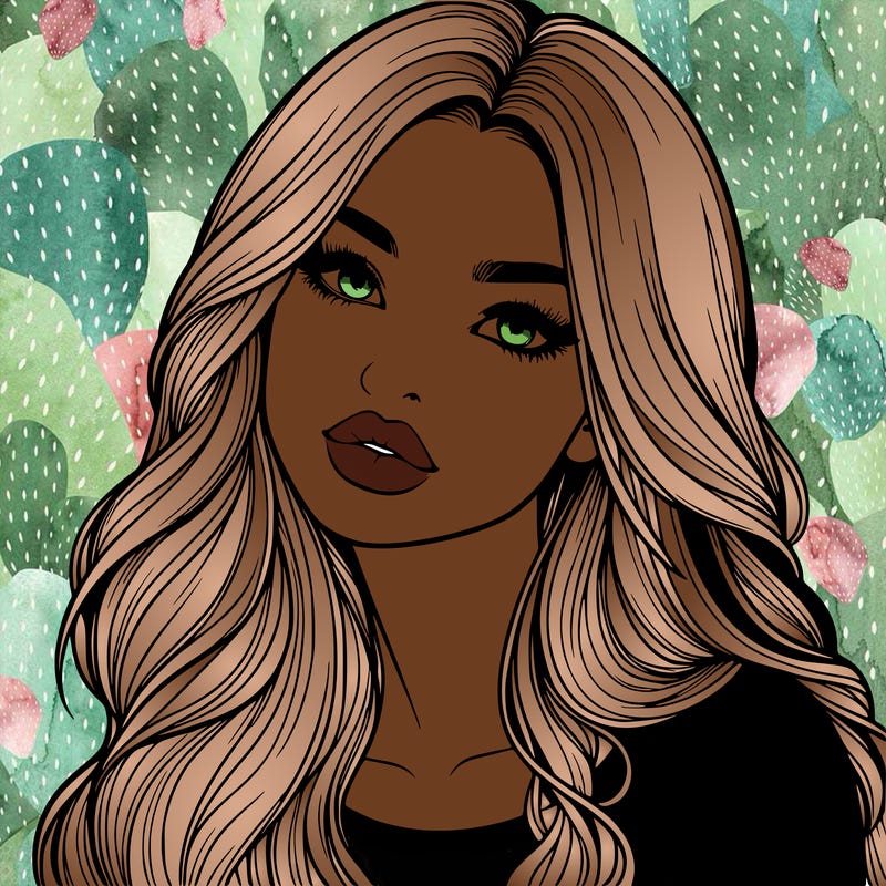 realistic girl with hair on her hair and lips