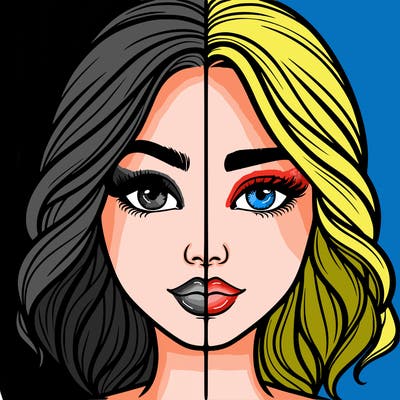 realistic girl split half