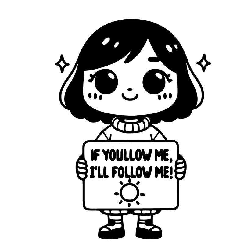 girl holding a sign saying if you follow me, i’ll follow you