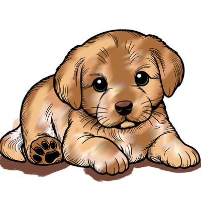 a cute realistic puppy