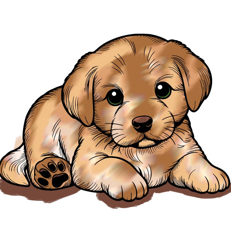 a cute realistic puppy