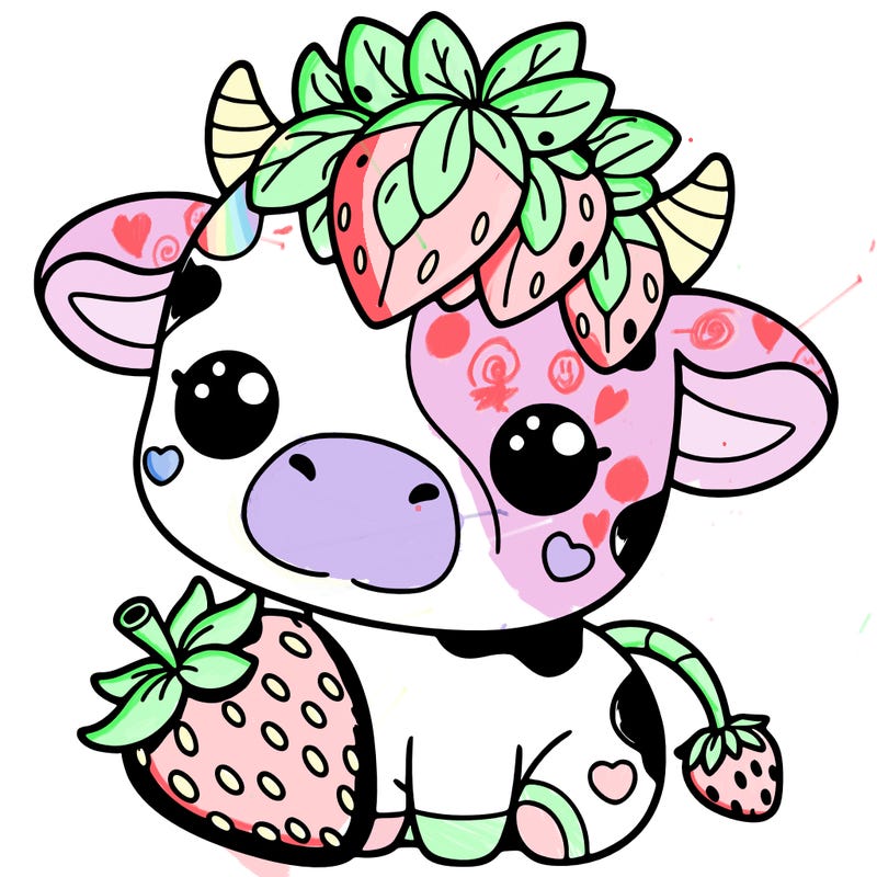 cute strawberry cow